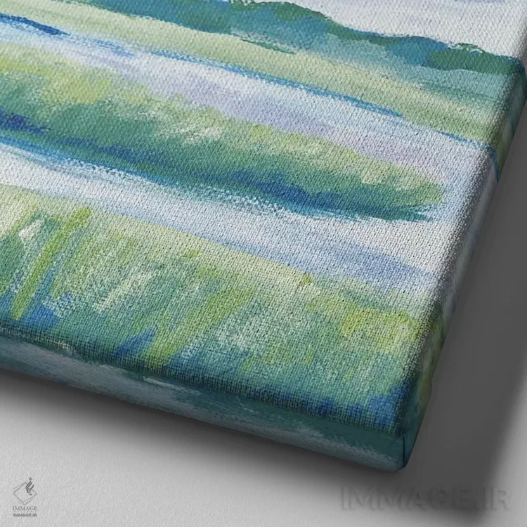 تابلو انتزاعی استوار اثر کتی نیلی - نمای نزدیک بافت بوم