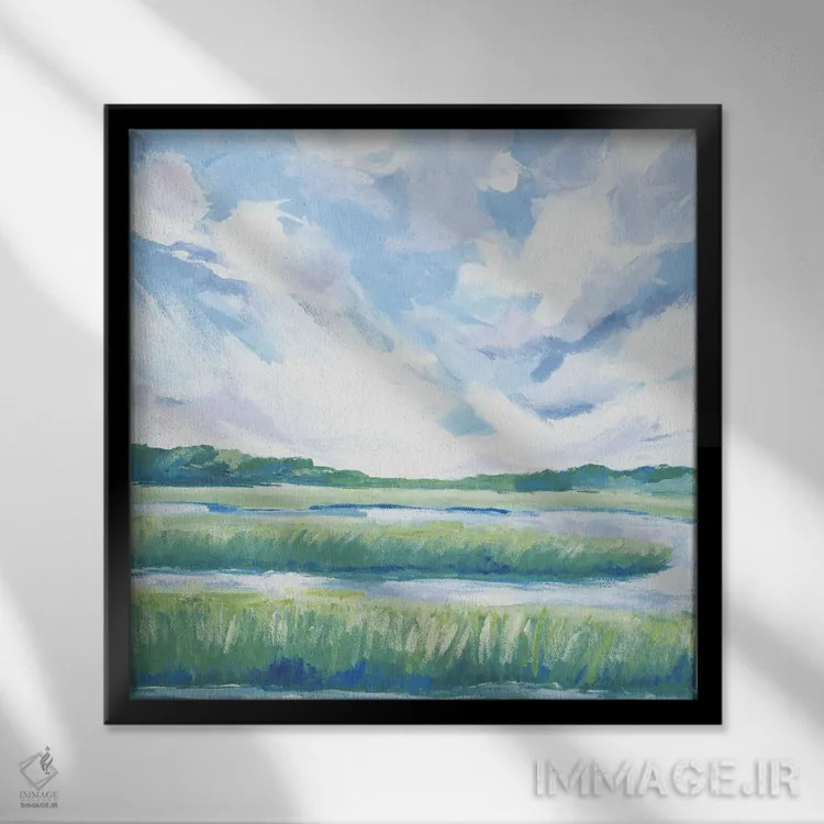 تابلو انتزاعی استوار اثر کتی نیلی - نمای قابدار مشکی