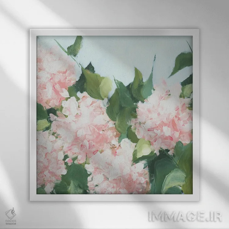 تابلو انتزاعی او فقط زیر آفتاب خوشحال است اثر کتی نیلی - نمای قابدار سفید