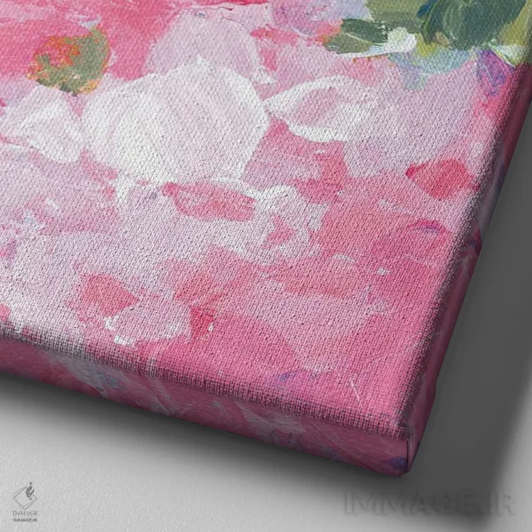 تابلو انتزاعی سانکتی اثر کتی نیلی - نمای نزدیک بافت بوم