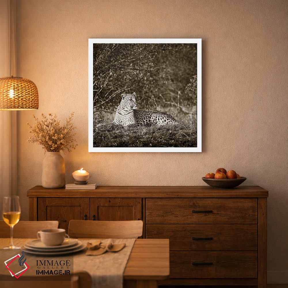 تابلو دکوراتیو پلنگ هوشیار اثر کلاوس تیدگه - D3W