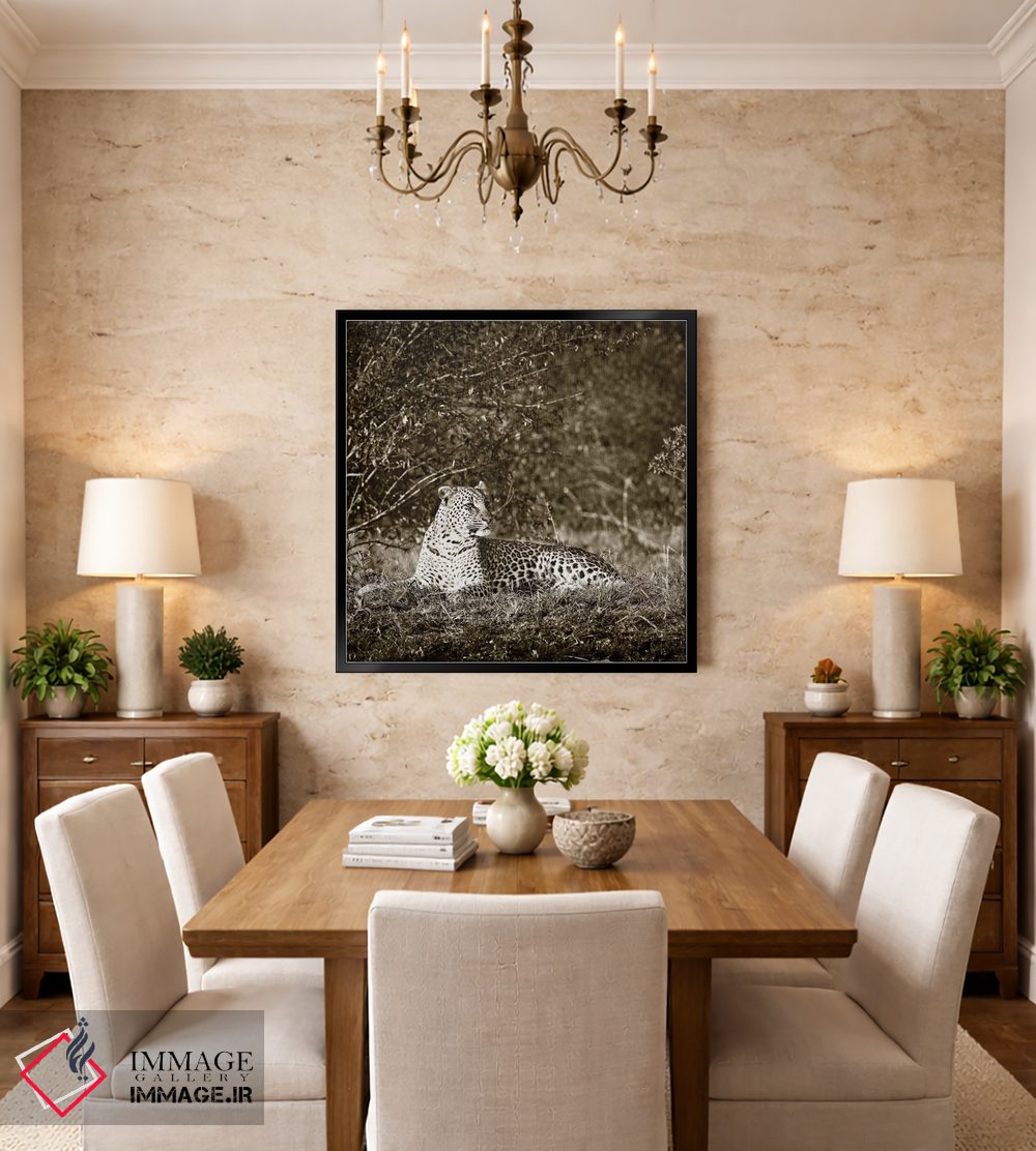 تابلو دکوراتیو پلنگ هوشیار اثر کلاوس تیدگه - D4B