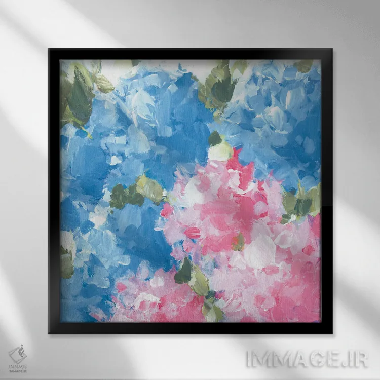 تابلو انتزاعی سانکتی اثر کتی نیلی - نمای قابدار مشکی