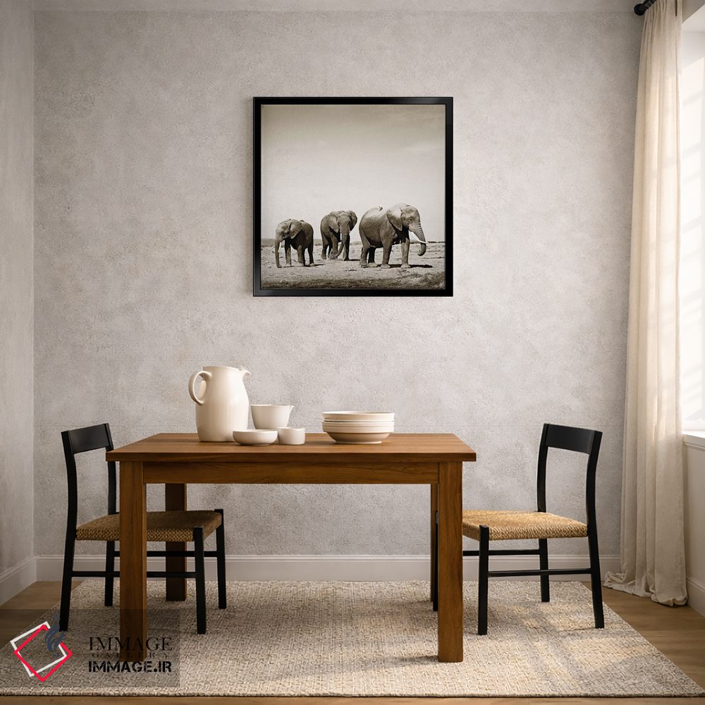 تابلو دکوراتیو فیل های سنگین قدم اثر کلاوس تیدگه - D3B