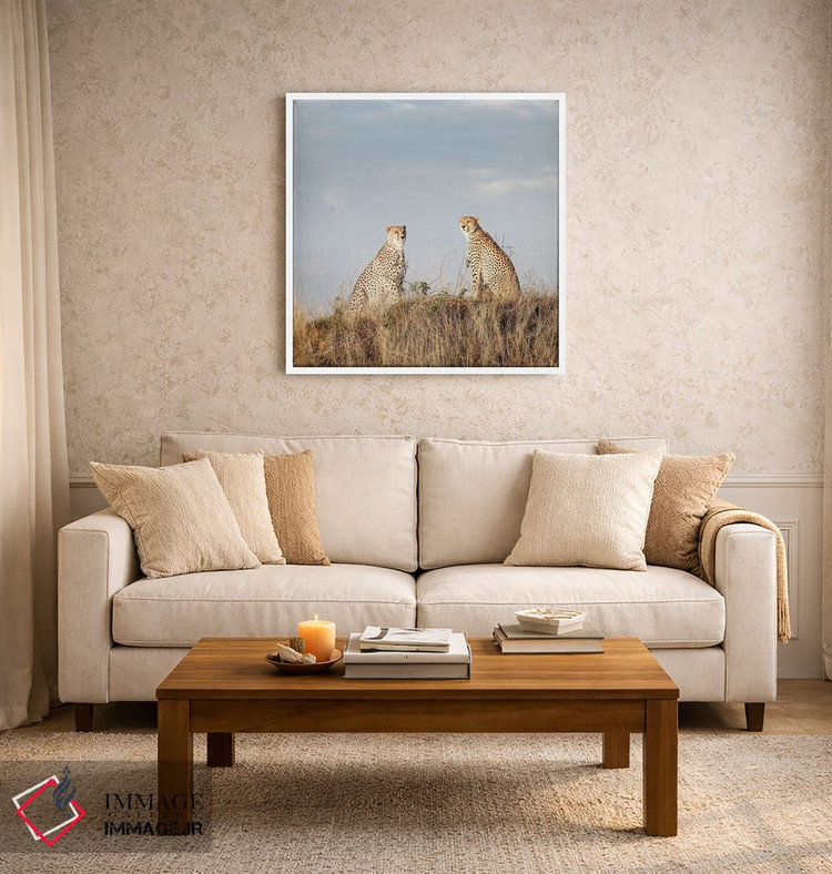 تابلو دکوراتیو دو یوزپلنگ رنگارنگ اثر کلاوس تیدگه - D5W