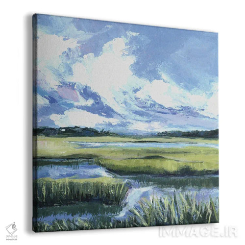 تابلو انتزاعی چون رودخانه اثر کتی نیلی - نمای پرسپکتیو محصول