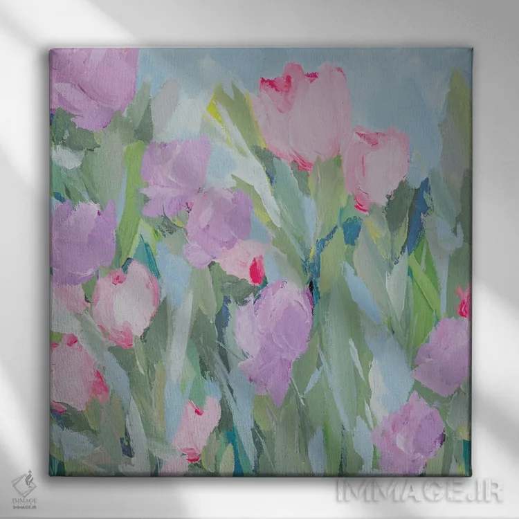 تابلو انتزاعی چه دل انگیز است این صدا اثر کتی نیلی - نمای روبهرو روی دیوار