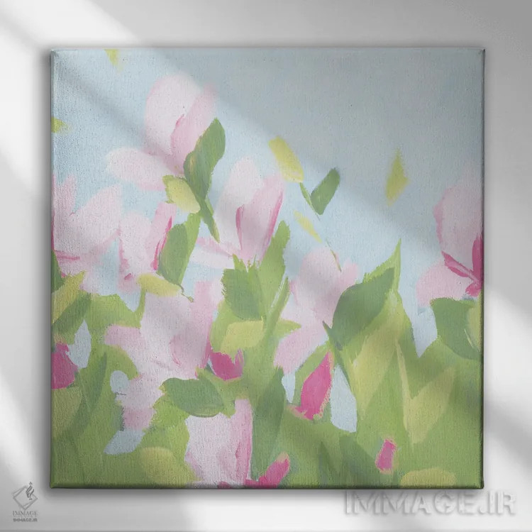 تابلو انتزاعی در این لحظه اثر کتی نیلی - نمای روبهرو روی دیوار