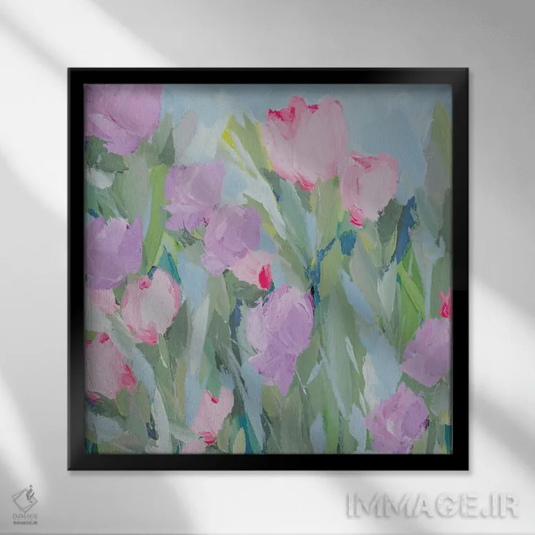 تابلو انتزاعی چه دل انگیز است این صدا اثر کتی نیلی - نمای قابدار مشکی