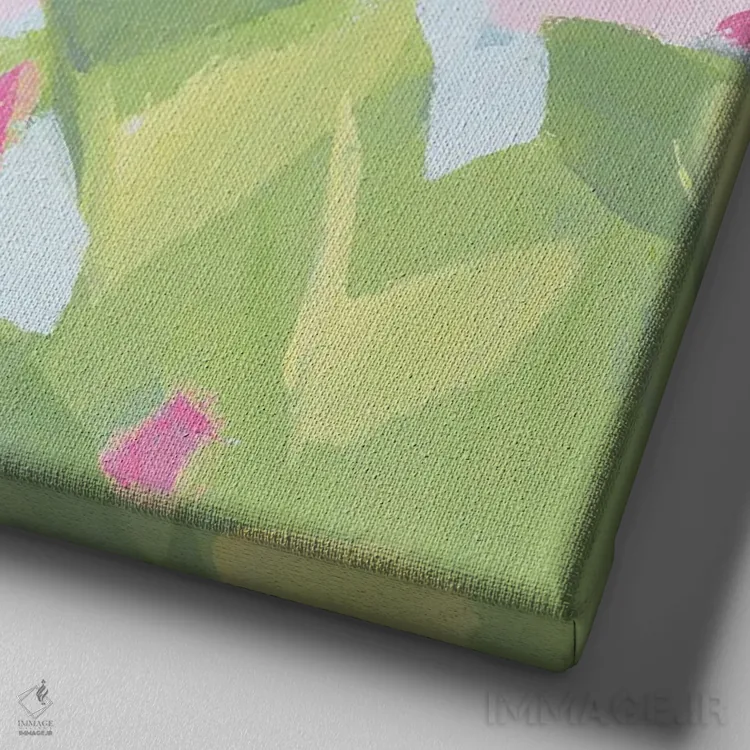 تابلو انتزاعی در این لحظه اثر کتی نیلی - نمای نزدیک بافت بوم