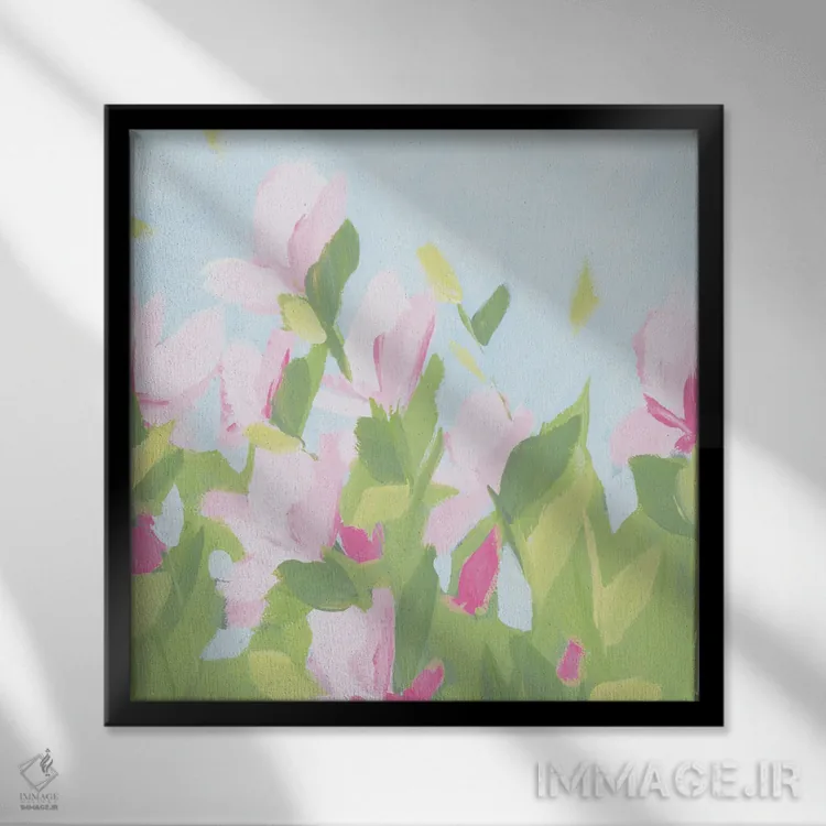 تابلو انتزاعی در این لحظه اثر کتی نیلی - نمای قابدار مشکی