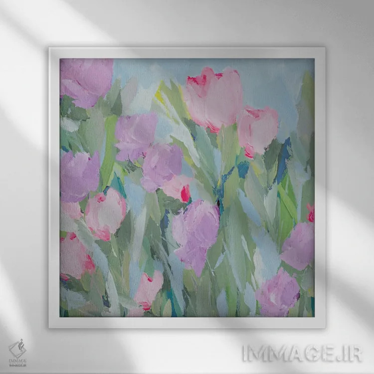 تابلو انتزاعی چه دل انگیز است این صدا اثر کتی نیلی - نمای قابدار سفید