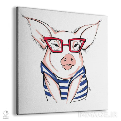 تابلو دکوراتیو خوک کوچولو اثر کاترینا پاشه گور - نمای پرسپکتیو محصول