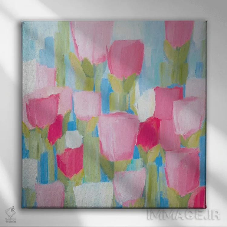 تابلو انتزاعی شادی صبحگاهی اثر کتی نیلی - نمای روبهرو روی دیوار