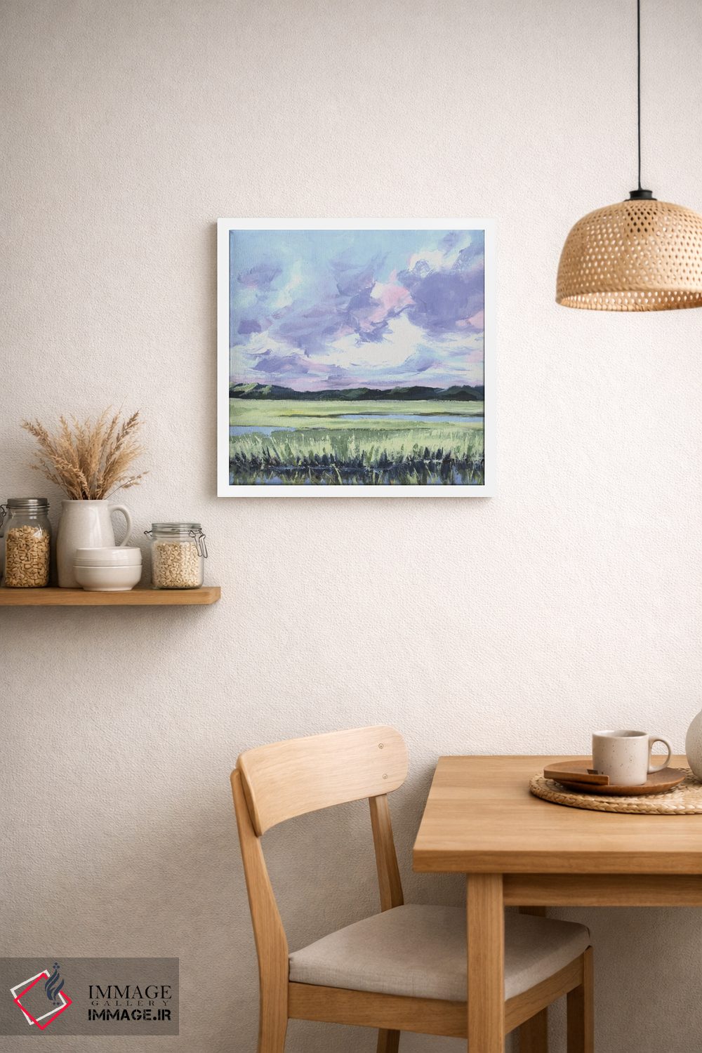 تابلو انتزاعی آفتاب صبحگاهی اثر کتی نیلی - D1W