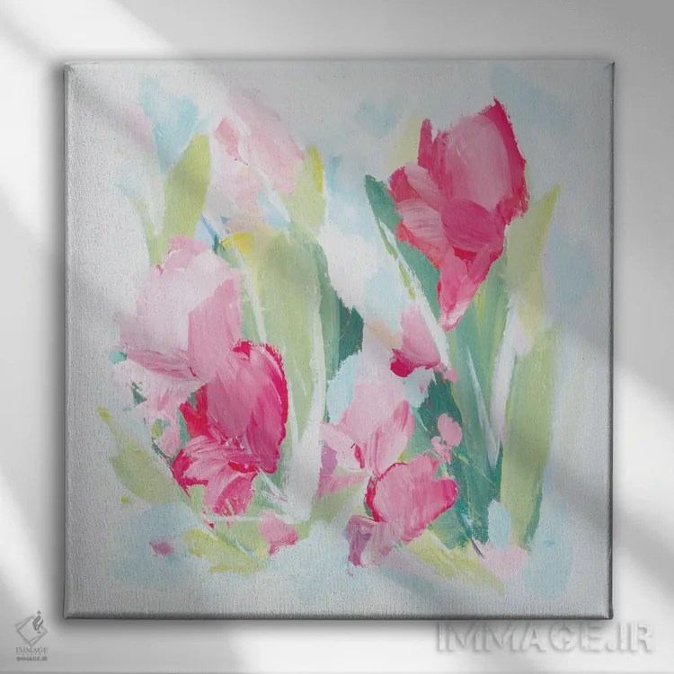 تابلو انتزاعی فرارسیدن صبح اثر کتی نیلی - نمای روبهرو روی دیوار