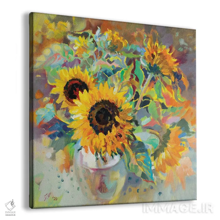 تابلو دکوراتیو گل های آفتابگردان اثر کاتارینا والوا - نمای پرسپکتیو محصول