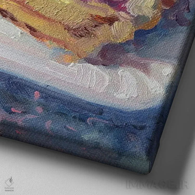 تابلو دکوراتیو کیک تمشک اثر کاتارینا والوا - نمای نزدیک بافت بوم