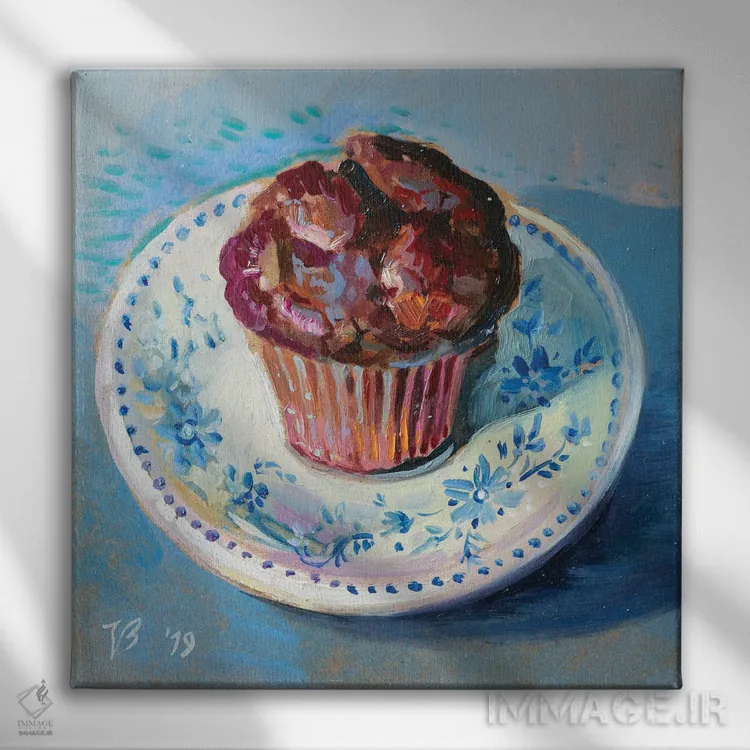 تابلو دکوراتیو مافین شکلاتی اثر کاتارینا والوا - نمای روبهرو روی دیوار