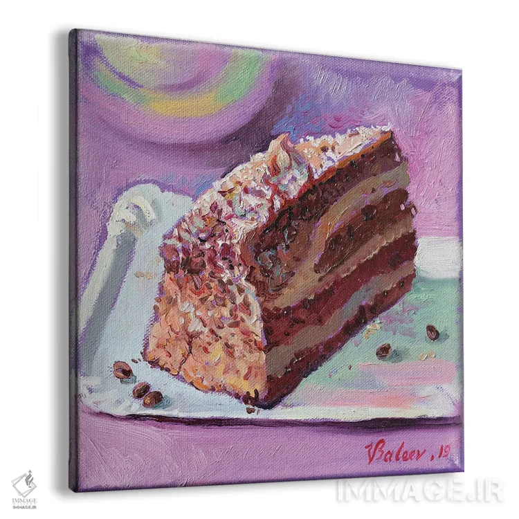 تابلو دکوراتیو کیک شکلاتی اثر کاتارینا والوا - نمای پرسپکتیو محصول