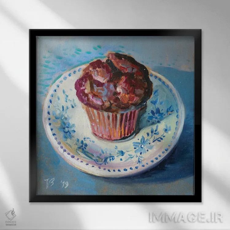 تابلو دکوراتیو مافین شکلاتی اثر کاتارینا والوا - نمای قابدار مشکی