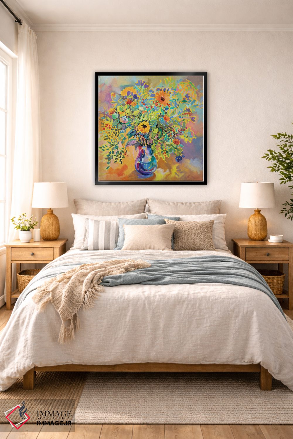 تابلو دکوراتیو دسته گل گرم اثر کاتارینا والوا - D6B