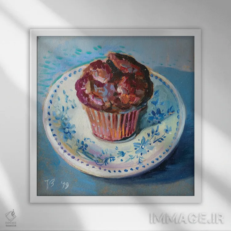 تابلو دکوراتیو مافین شکلاتی اثر کاتارینا والوا - نمای قابدار سفید