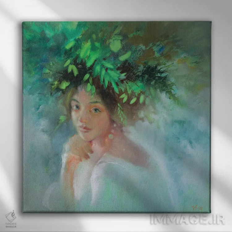 تابلو دکوراتیو حوری جنگل اثر کاتارینا والوا - نمای روبهرو روی دیوار