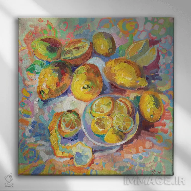 تابلو دکوراتیو لیموها اثر کاتارینا والوا - نمای روبهرو روی دیوار