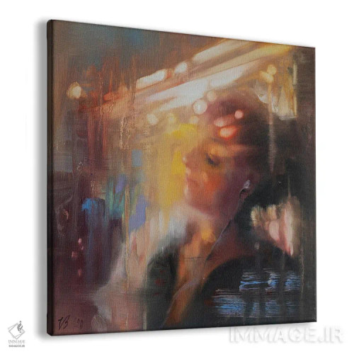 تابلو دکوراتیو دختر در مترو اثر کاتارینا والوا - نمای پرسپکتیو محصول