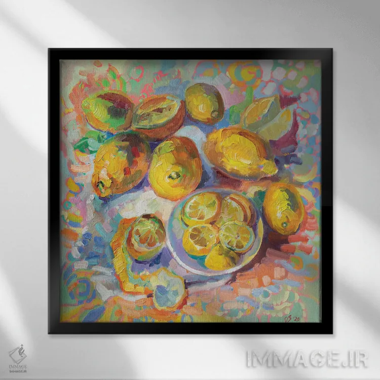تابلو دکوراتیو لیموها اثر کاتارینا والوا - نمای قابدار مشکی