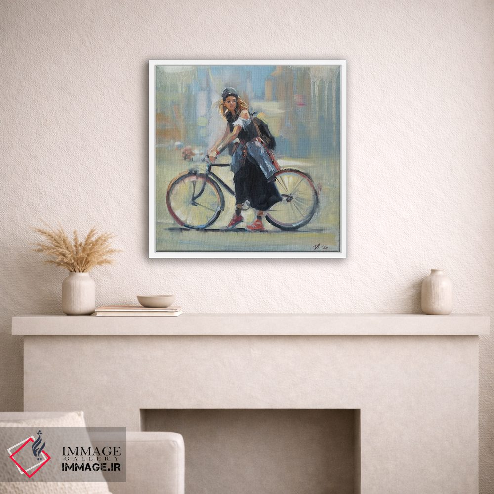 تابلو دکوراتیو دختر با دوچرخه اثر کاتارینا والوا - D1W
