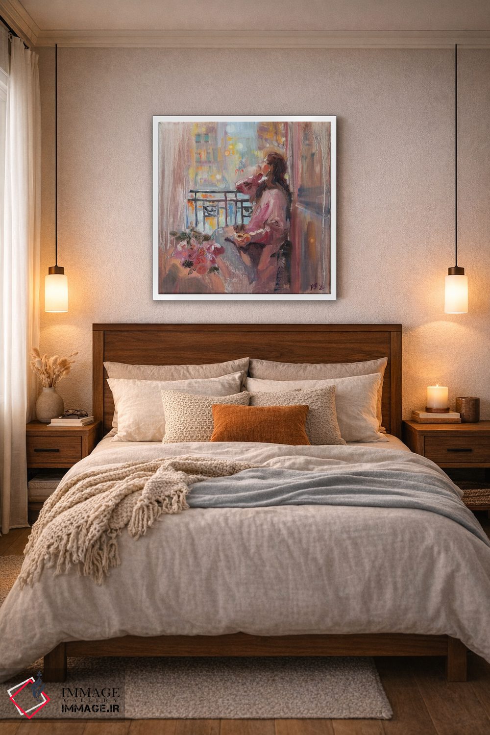 تابلو دکوراتیو شب گل های رز اثر کاتارینا والوا - D6W