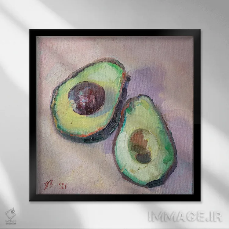 تابلو دکوراتیو آووکادو اثر کاتارینا والوا - نمای قابدار مشکی