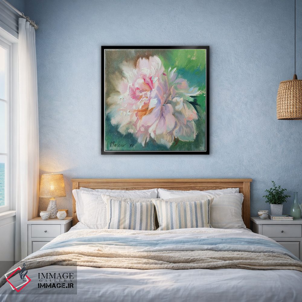 تابلو دکوراتیو گل صدتومانی ظریف اثر کاتارینا والوا - D4B