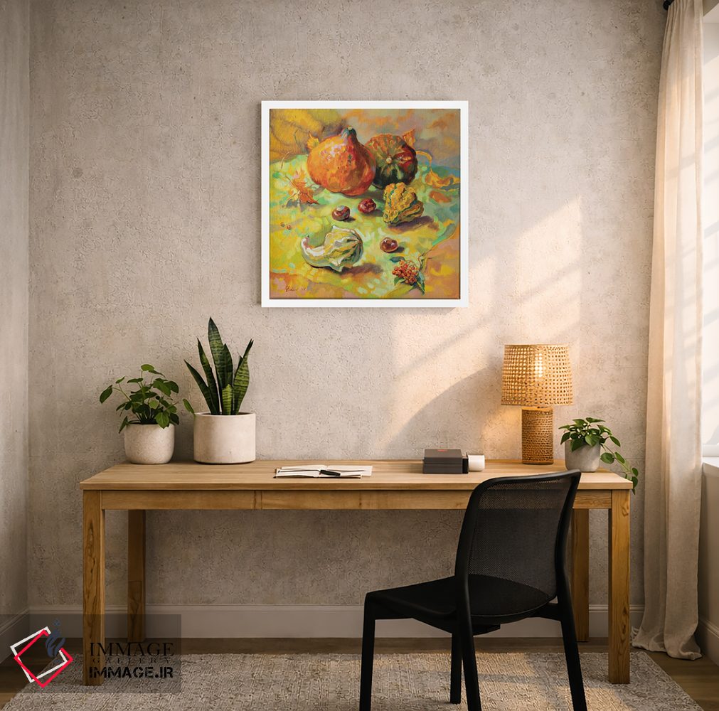 تابلو دکوراتیو طبیعت بی جان پاییزی با کدو تنبل اثر کاتارینا والوا - D5W