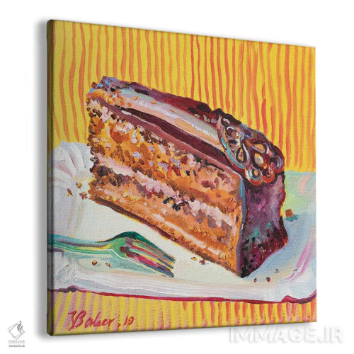 تابلو دکوراتیو برشی از کیک شکلاتی اثر کاتارینا والوا - نمای پرسپکتیو محصول