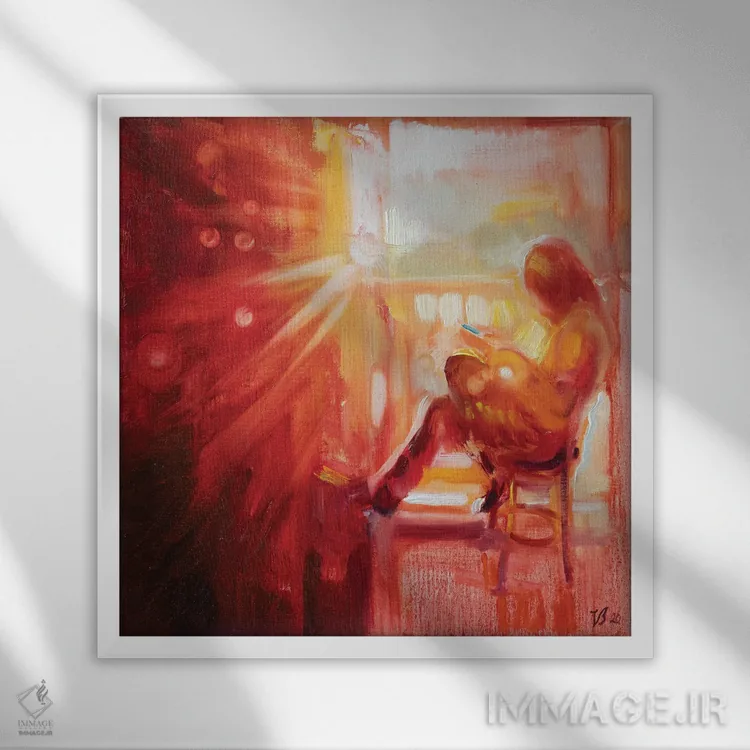 تابلو دکوراتیو آرامش زیر آفتاب اثر کاتارینا والوا - نمای قابدار سفید