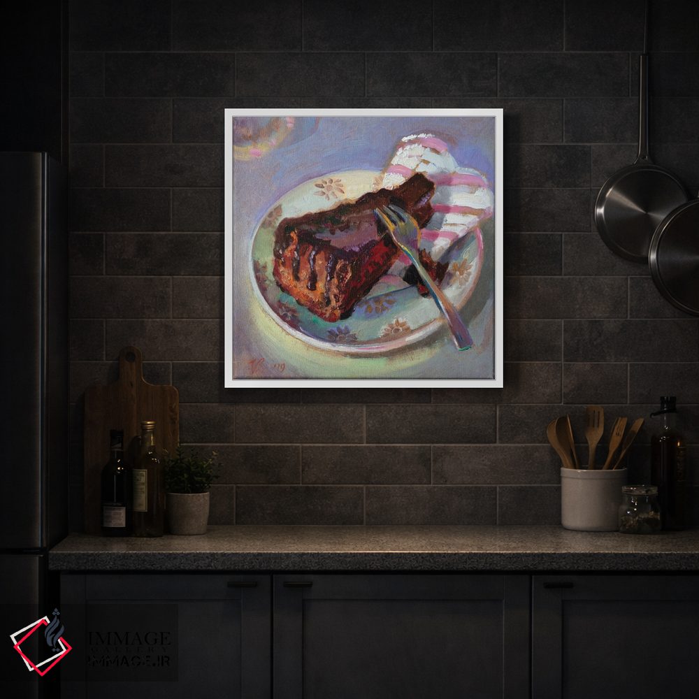 تابلو دکوراتیو برشی از کیک شکلاتی ۲ اثر کاتارینا والوا - D3W