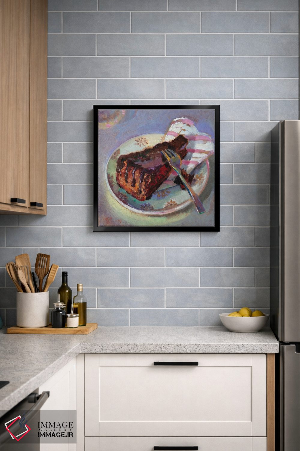 تابلو دکوراتیو برشی از کیک شکلاتی ۲ اثر کاتارینا والوا - D6B