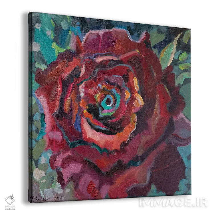 تابلو دکوراتیو رز قرمز اثر کاتارینا والوا - نمای پرسپکتیو محصول