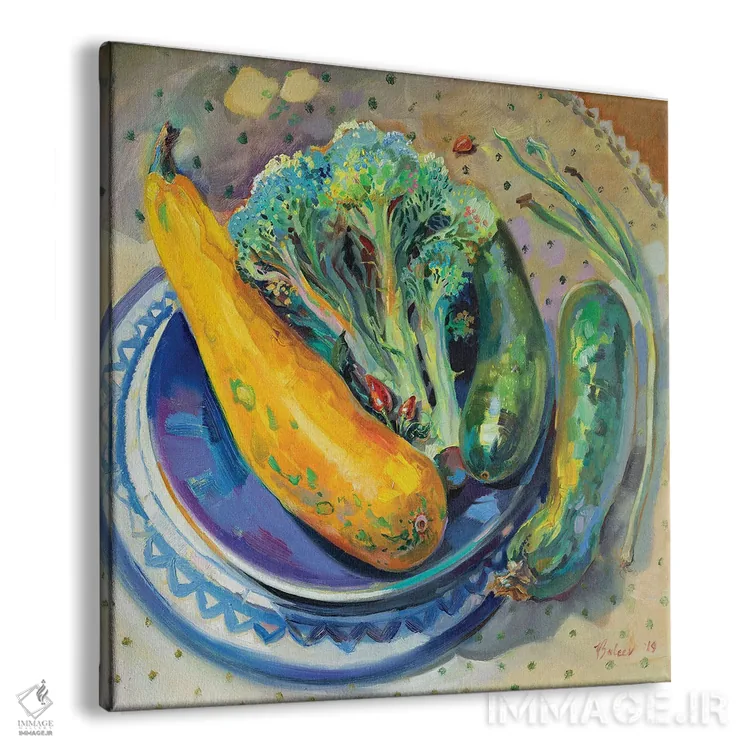 تابلو دکوراتیو طبیعت بی جان با سبزیجات اثر کاتارینا والوا - نمای پرسپکتیو محصول