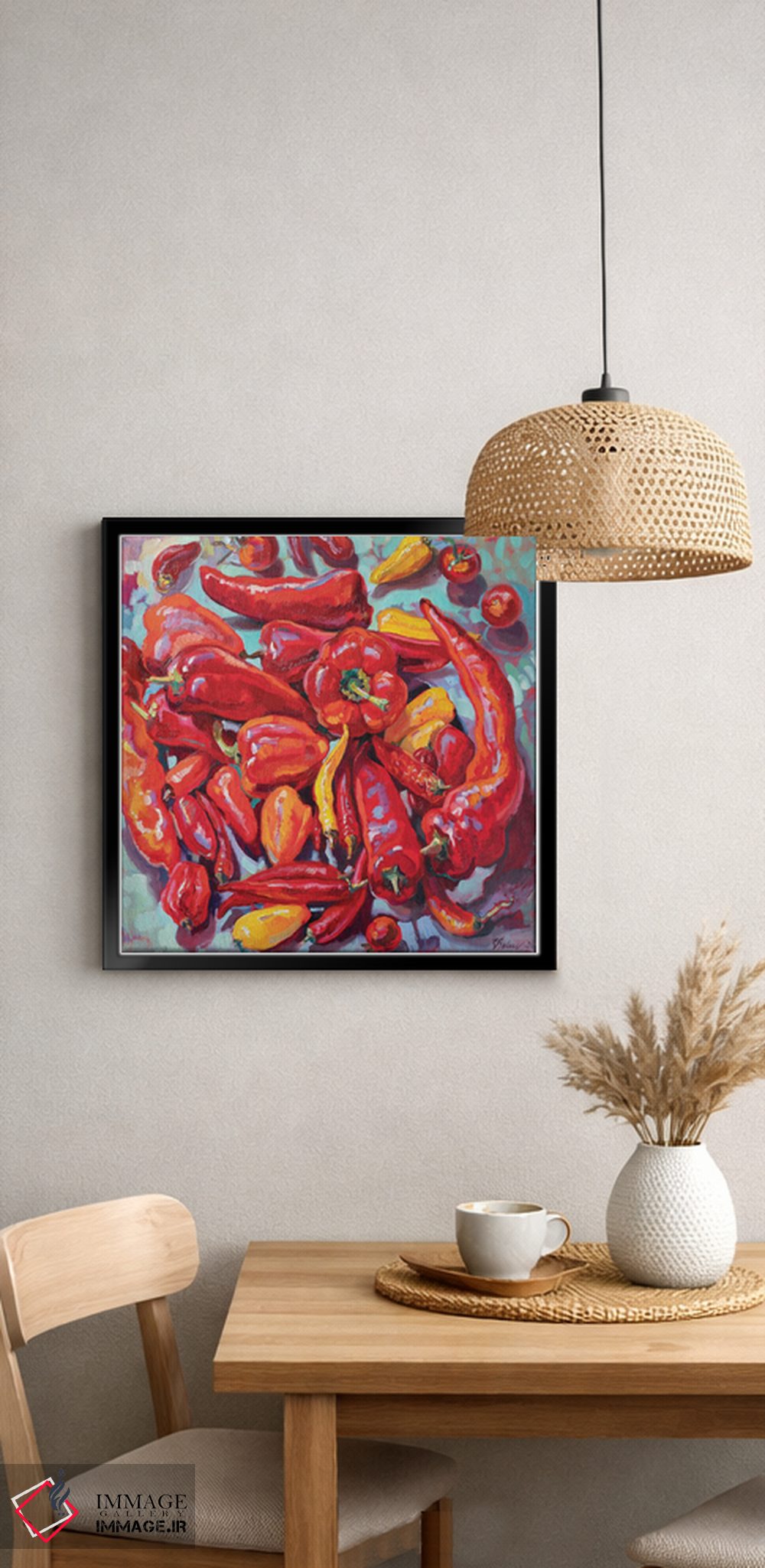 تابلو دکوراتیو طبیعت بی جان قرمز با فلفل تند اثر کاتارینا والوا - D4B