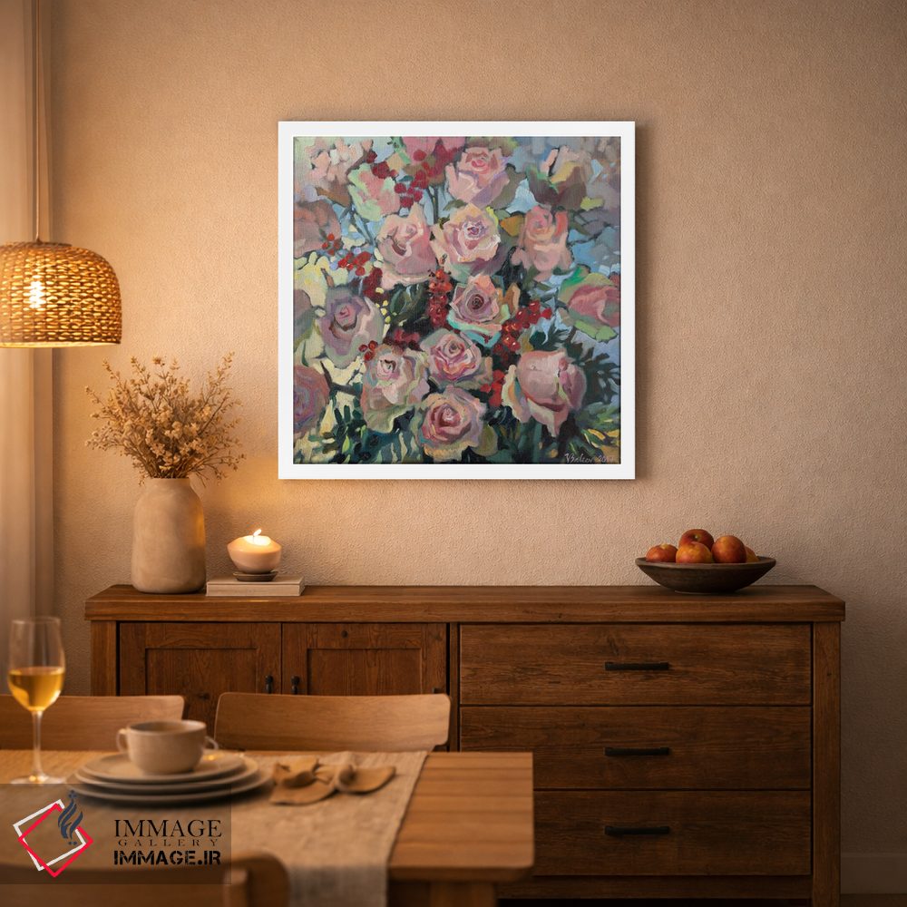 تابلو دکوراتیو رزهای صورتی اثر کاتارینا والوا - D2W