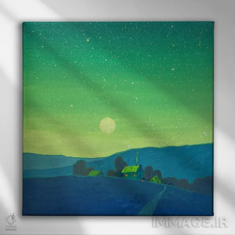 تابلو دکوراتیو جادوی کوه های کارپات اثر اندریی کووالیک - نمای روبهرو روی دیوار