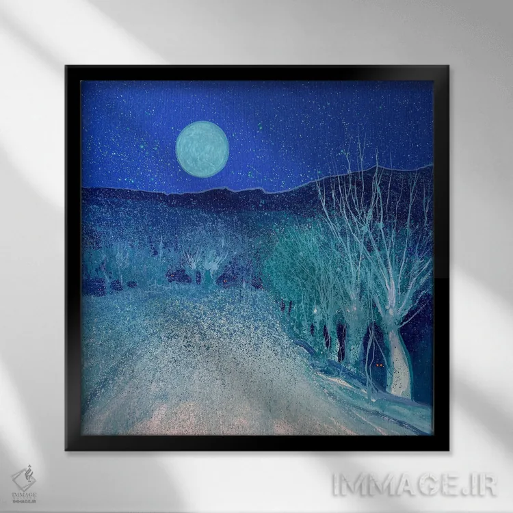 تابلو دکوراتیو جادوی شبی مهتابی اثر اندریی کووالیک - نمای قابدار مشکی