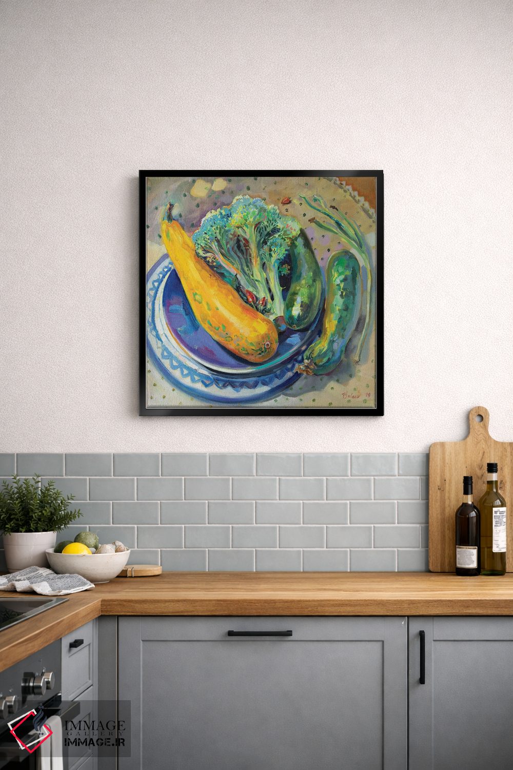 تابلو دکوراتیو طبیعت بی جان با سبزیجات اثر کاتارینا والوا - D1B