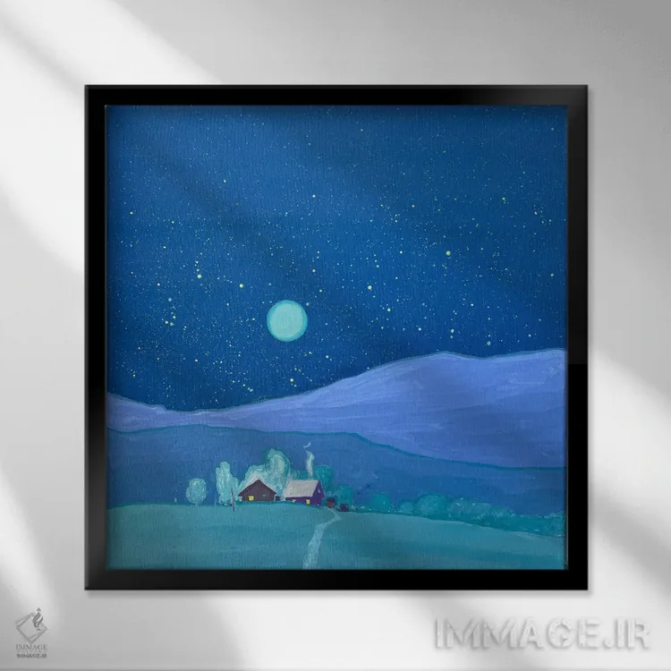 تابلو دکوراتیو درخشش آرام شب اثر اندریی کووالیک - نمای قابدار مشکی