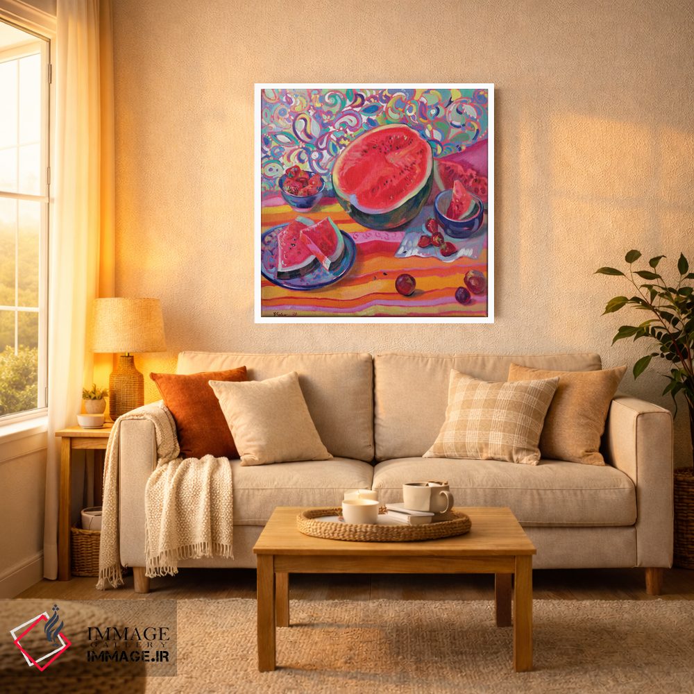 تابلو دکوراتیو طبیعت بی جان با هندوانه اثر کاتارینا والوا - D2W