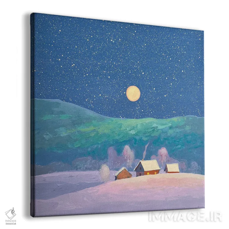 تابلو دکوراتیو شب زمستانی در کارپات اثر اندریی کووالیک - نمای پرسپکتیو محصول